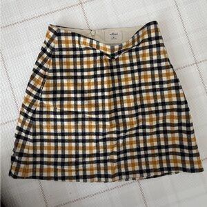 Wilfred Checkered Mini Skirt - Black and Mustard
